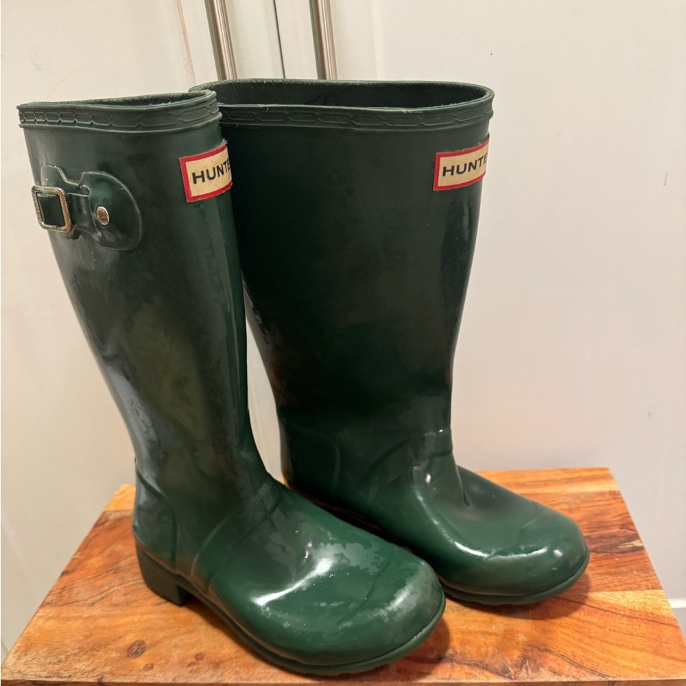 Hunter Kids green Rain Boots - Kids US 3 unisex